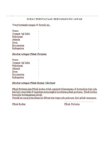 Contoh Surat Pernyataan Bertanggung Jawab Husnuls492 Com