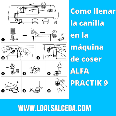 Llenar canilla máquina de coser Alfa Practik 9