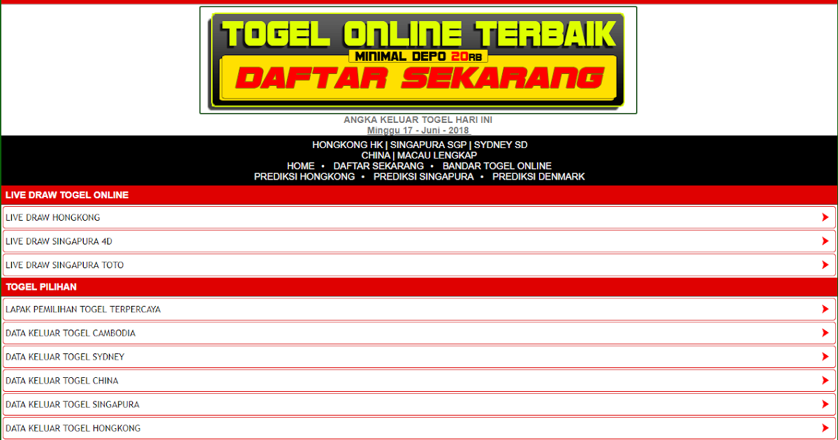 Prediksi Togel Hongkong Terbaik, Terpercaya Dan Terupdate: Togelmurni.com  Menyediakan Data Hasil Keluaran Togel Singapura Dan Hongkong