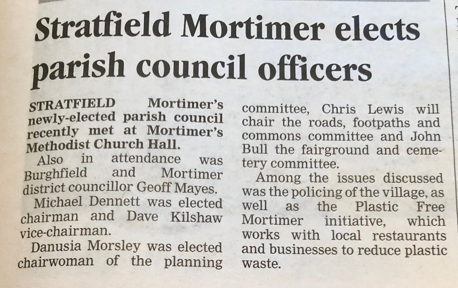 Local News Reimagined Stratfield Mortimer elects parish councillors
