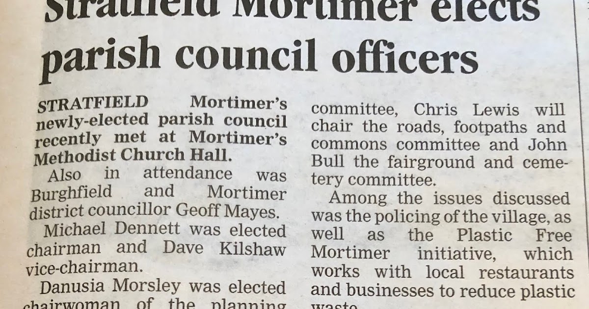 Local News Reimagined Stratfield Mortimer elects parish councillors