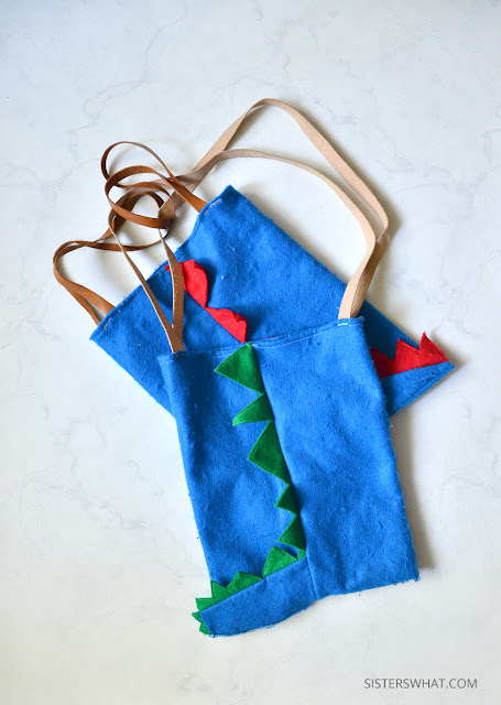 diy dinosaur felt bag