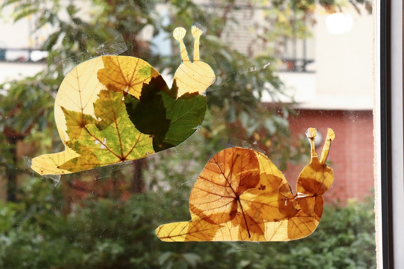 La brigade d'Annaelle: Attrape-soleil Escargot avec des feuilles d'Automne