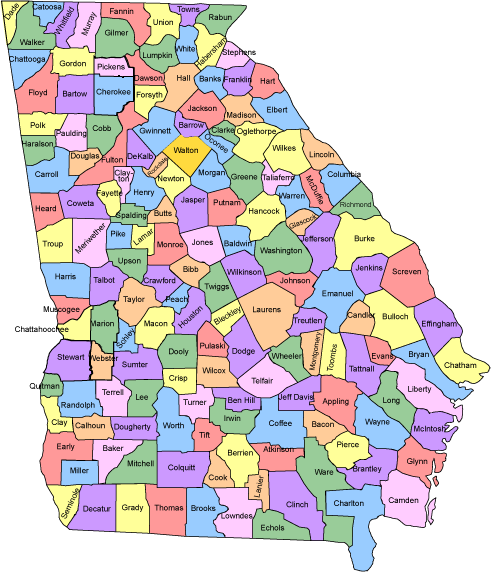 Online Maps: Georgia county map