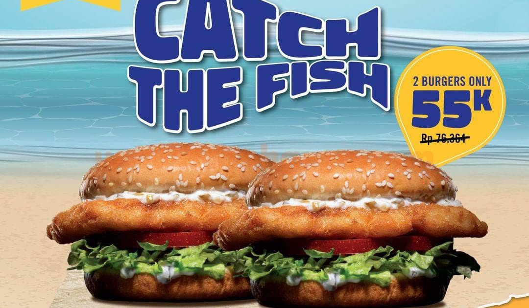 CARLS JR Catch The Fish! Promo DISKON 35 Beli 2 Burger hanya 55K scanharga