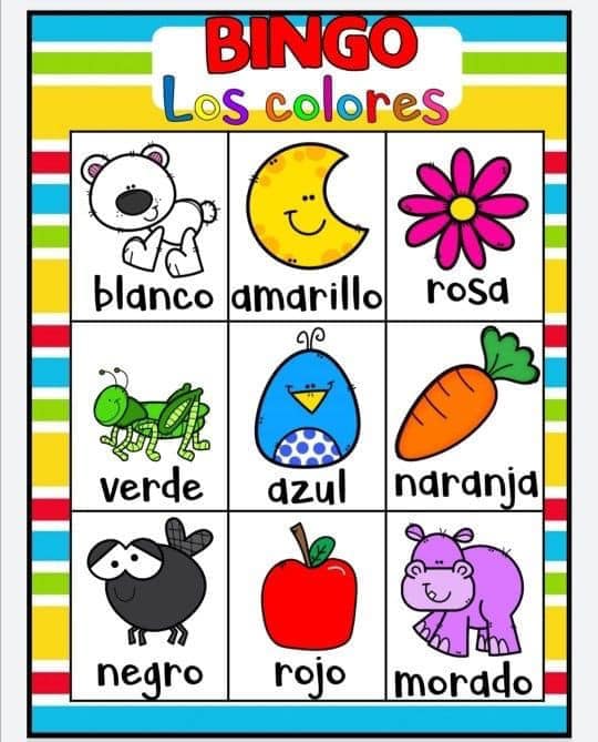 Juego Bingo de los Colores