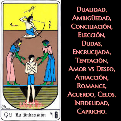 Liz Mistik Arcano 6 LA INDECISIÓN Tarot Egipcio