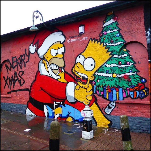 Graffiti character weihnachtsmann, graffiti frohe weihnachten
