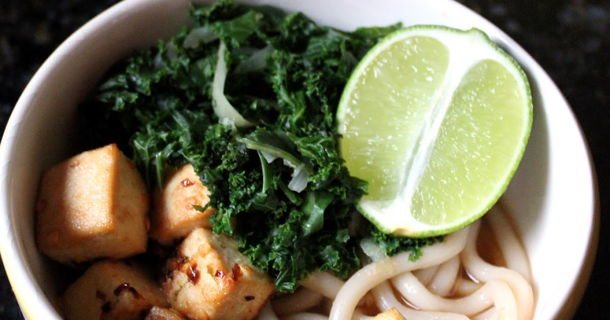 Roasted Chilli Lime Tofu and Kale with Udon Noodles {Vegan} Kitchen
