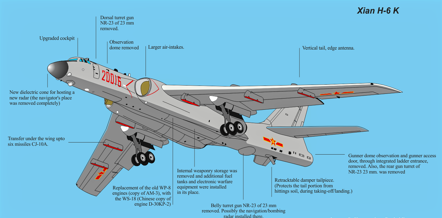 Xian H 6k The Bomber Aircraft Of Plaaf Aeronef Net