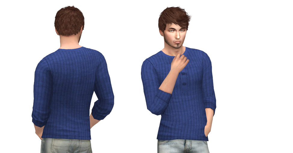 NyGirl Sims 4: Rolled Sleeve Ribbed Henley