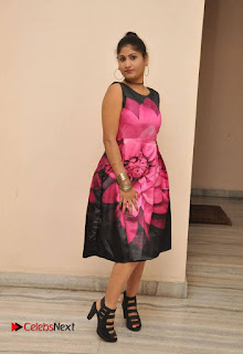 Actress Asmitha Khan Pictures in Floral Frock at Dirty Game Audio Launch  0020