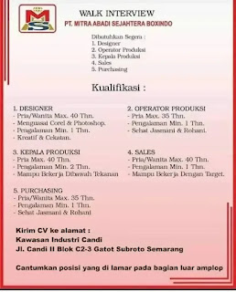gambar loker pabrik Semarang PT Mitra Abadi Sejahtera