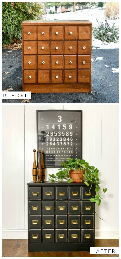 Antique Apothecary Cabinet Makeover with a few simple updates