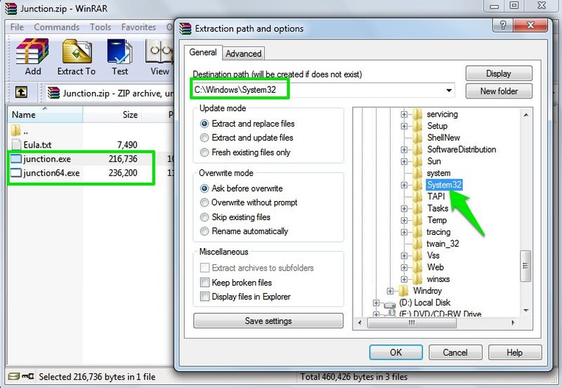 Windows'da farklı bir sürücüye Chrome nasıl yüklenir? 3 install junction app