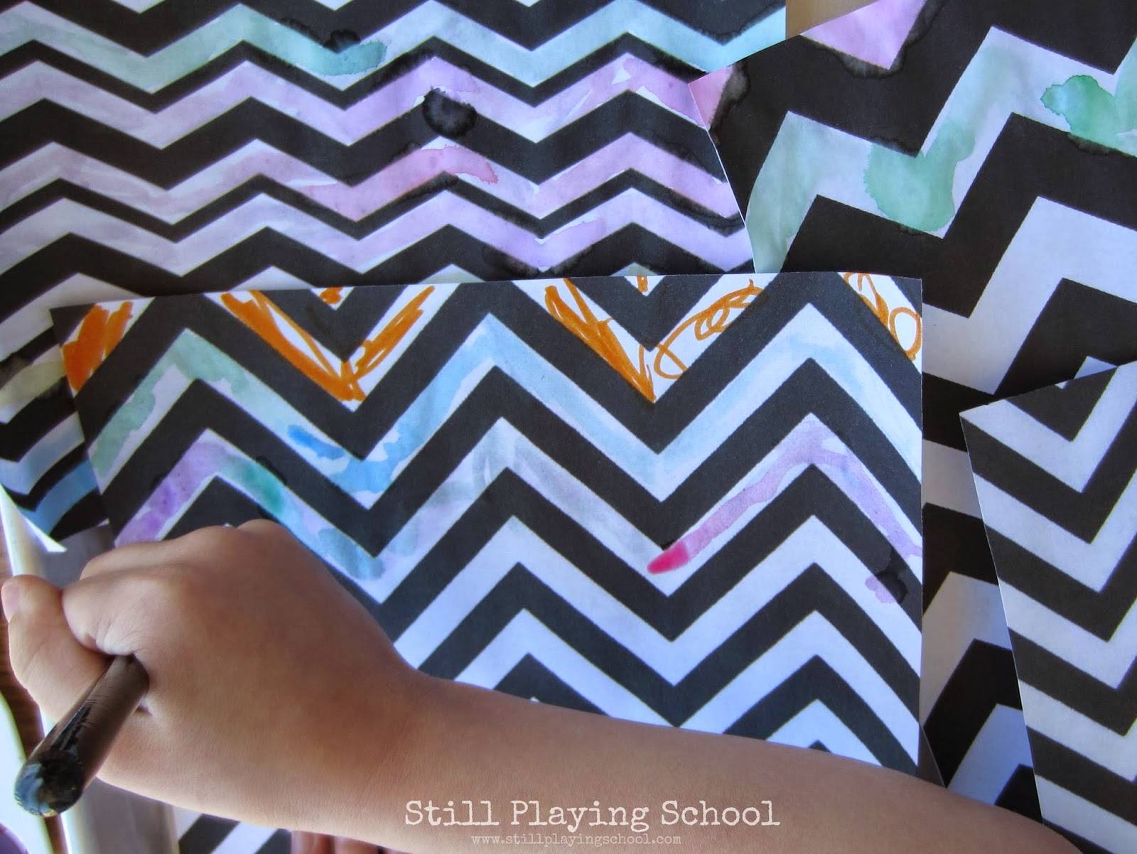 Zig Zag Painting Still Playing School