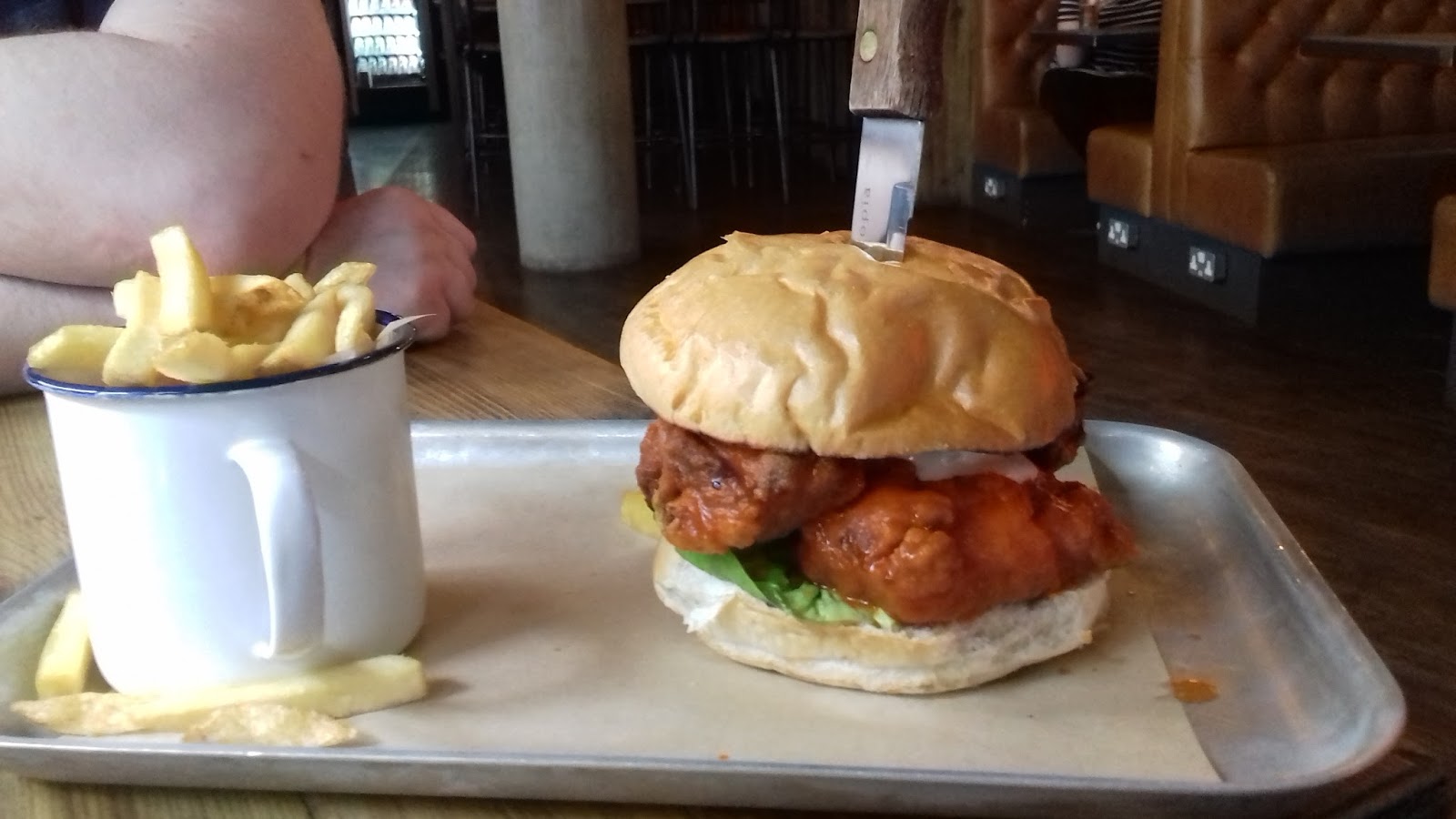 Scribbling Lau London's best buffalo chicken BrewDog