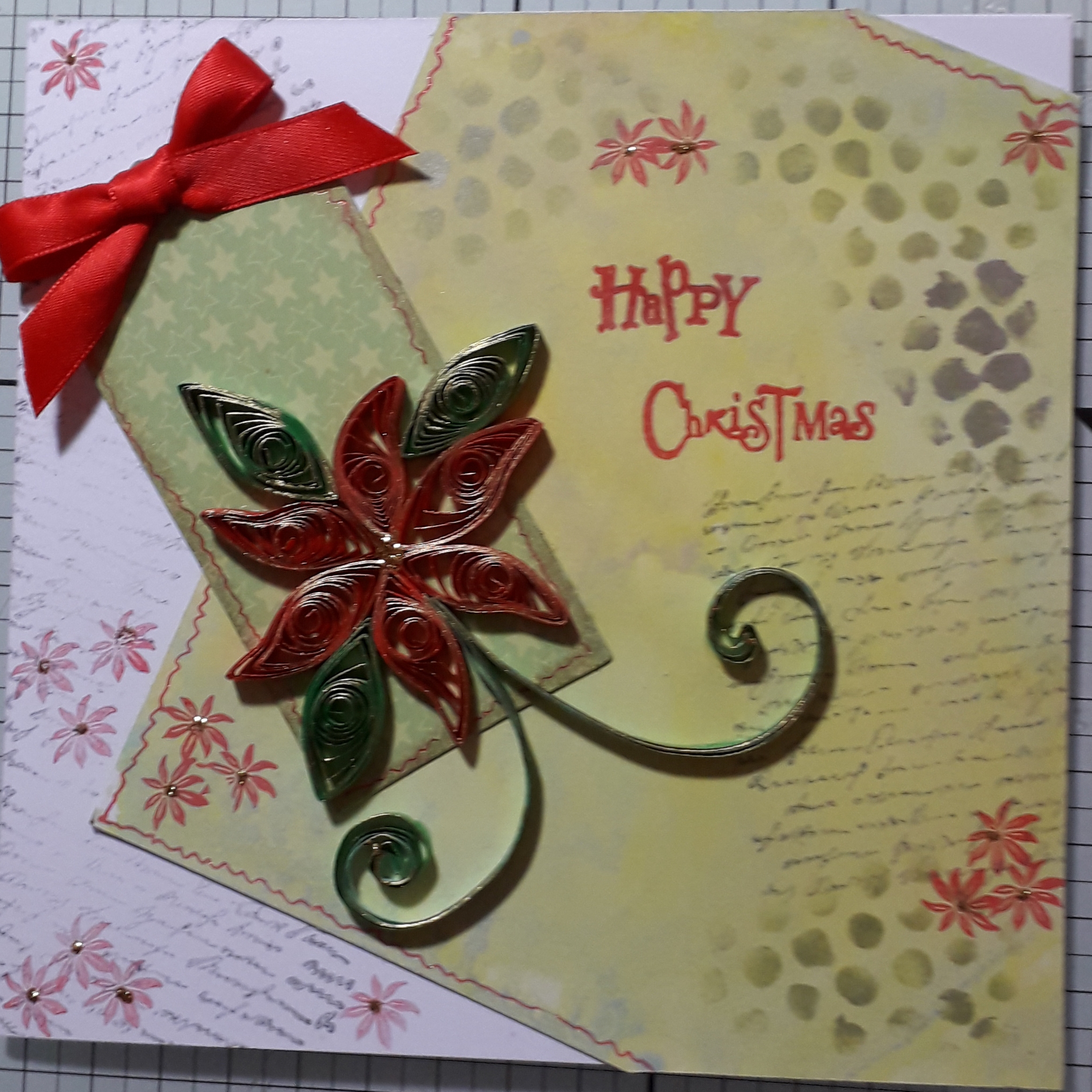 S & D Card Crafts Quilled Poinsettia cards