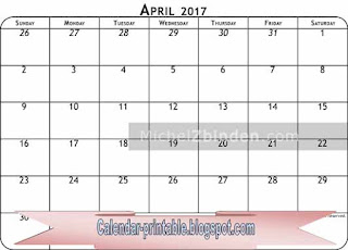 Free Printable Calendar April 2017