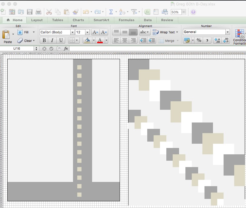 Shiner's view How to design a quilt in Excel
