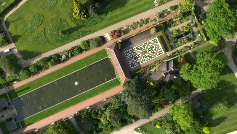 vista aérea de los jardines de la Real Sociedad de Horticultura británica (RHS) en Wisley