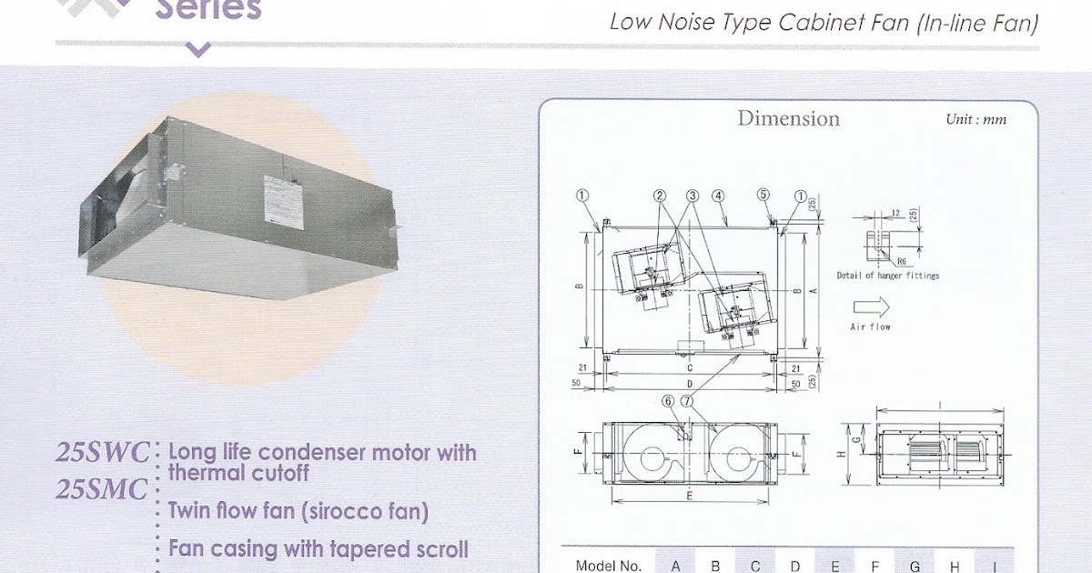 KDK LOW NOISE TYPE FAN (INLINE FAN) THREE