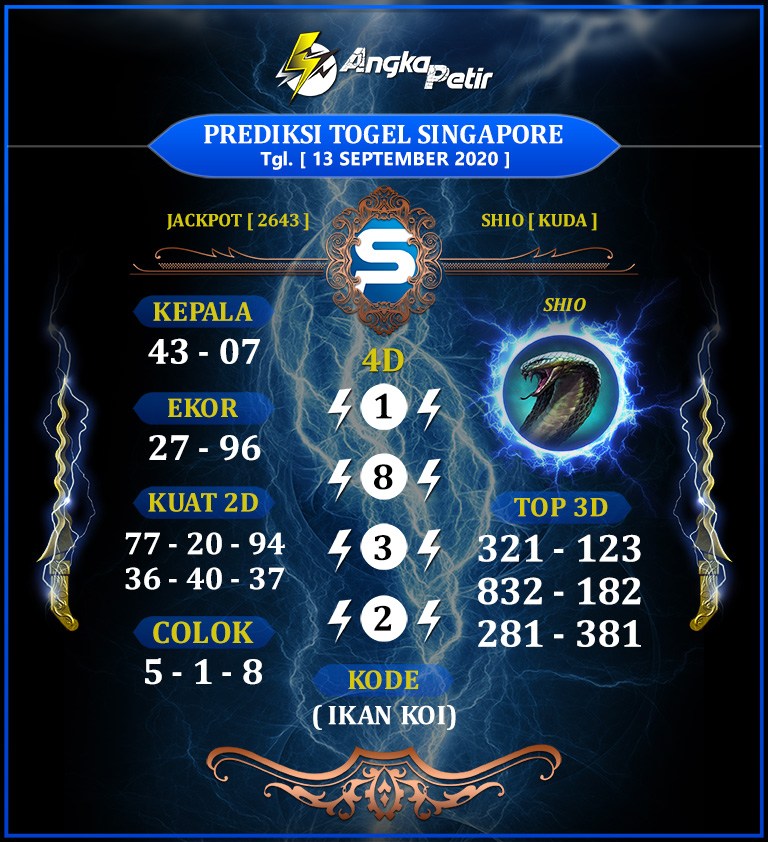 Bocoran Syair Sgp Togel Hari Ini Minggu 13 09 2020