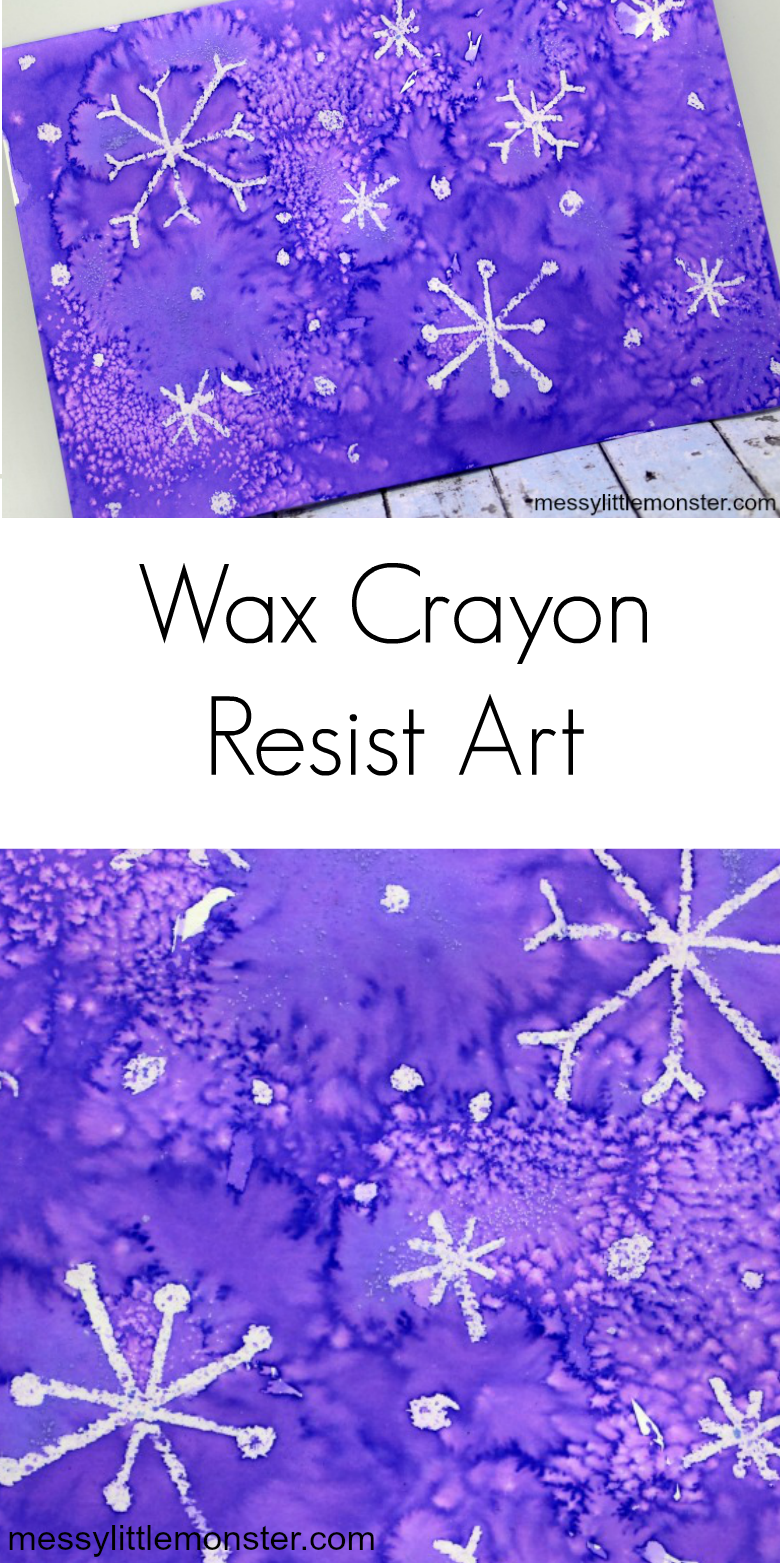 Wax Crayon Resist Snowflake Art Messy Little Monster