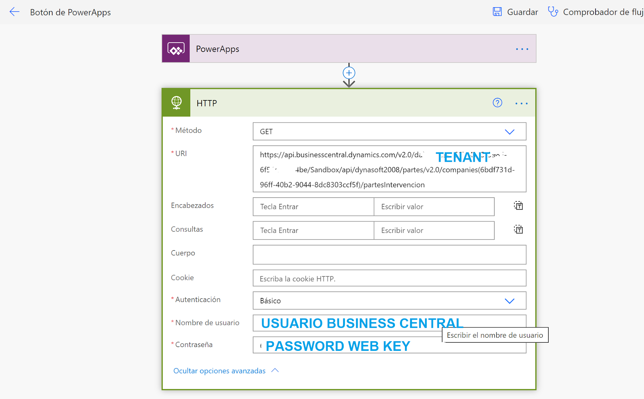 Tablas personalizadas de Business Central en PowerApps con Power