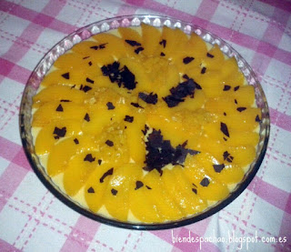 Tarta cuajada de melocotón