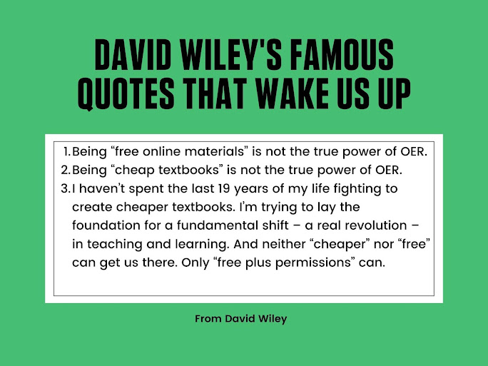 David Wiley's famous quotes that wake us up