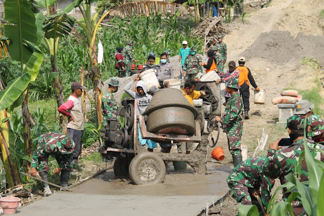 Cor Blok  TMMD Kodim Sragen Di Desa Galeh, Tangen Over Prestasi Cor Blok  TMMD Kodim Sragen Di Desa Galeh, Tangen Over Prestasi