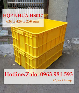 Thùng nhựa đặc HS017, hộp nhựa, sóng nhựa bít