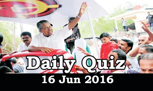 Daily Current Affairs Quiz - 16 Jun 2016
