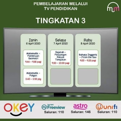 Jadual Program TV Pendidikan Di TV Okey (UPSR, PT3 & SPM)