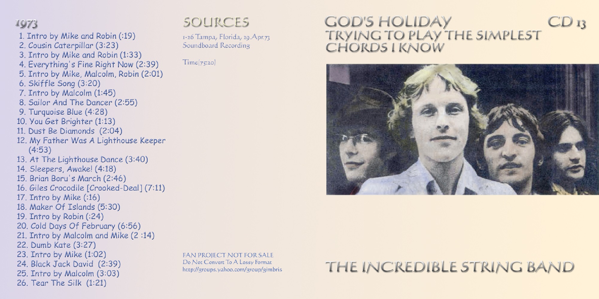 T.U.B.E. Incredible String Band God's Holiday (STU/FLAC) 16 CD's