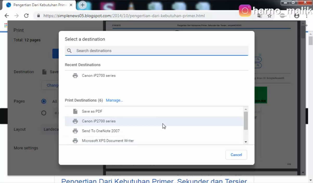 Cara Setting Printer di Google Chrome Tutorial Microsoft Office