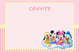 Bebés Disney en Rosa: Invitaciones, Conos y Cajas para Imprimir Gratis. Bebés Disney en Rosa: Invitaciones, Conos y Cajas para Imprimir Gratis.