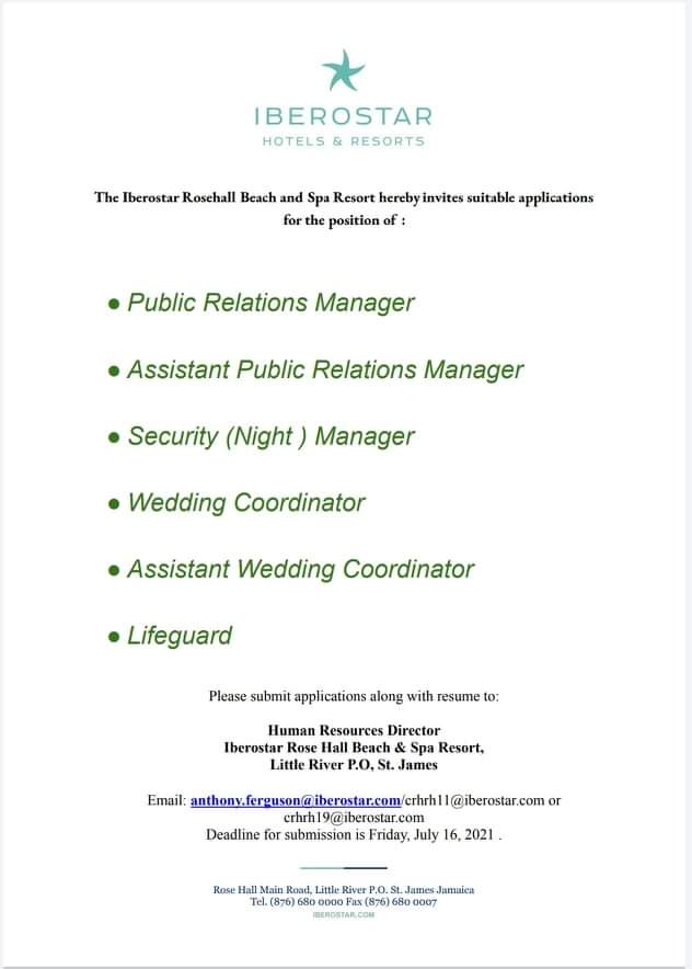 I Need A Job Jamaica Iberostar is hiring