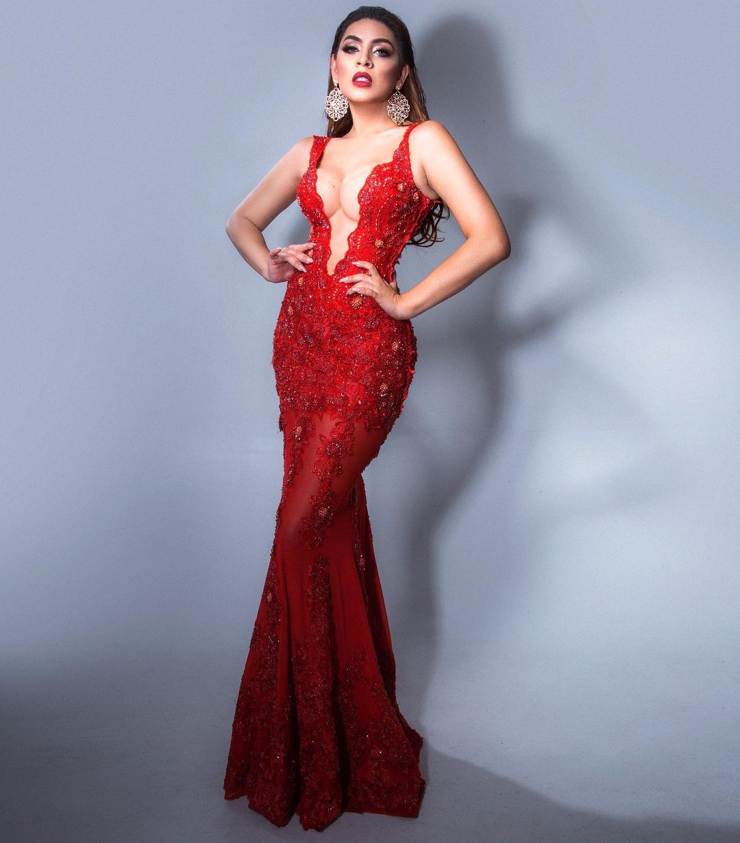Isabel Ortiz – Most Beautiful Transgender in Evening Red Dress ...