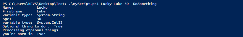 How to pass arguments to a powershell script?