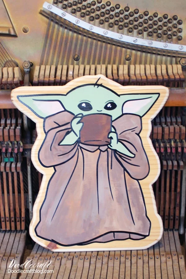 Star Wars crafts are my favorite and the Mandalorian is no exception. Make the asset, the child, the nameless Yoda baby, or baby Yoda...out of upcycled wood, Cricut cutting machine, permanent vinyl, Plaid Folk Art Acrylic craft paint and a couple hours.
