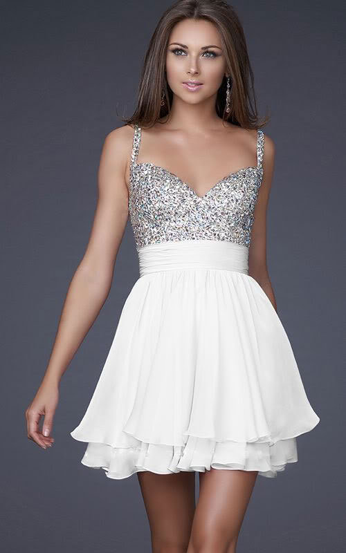 robes de mariage,robes de soir?�e et d?�coration: Robe de soir?�e blanche courte