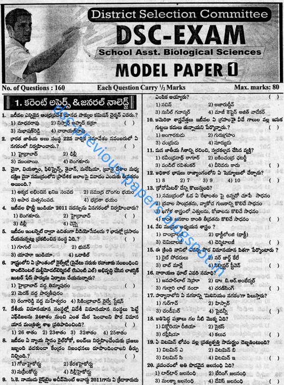 DSC Previous Papers & Model Papers: Model Paper 1 - DSC School ...