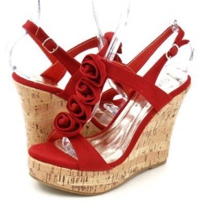 Red Rose Wedges Shoes | Ladies Wedges Gallery