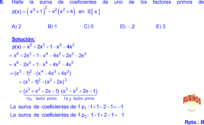 FACTORIZACION DE POLINOMIOS EJERCICIOS RESUELTOS PASO A PASO PDF