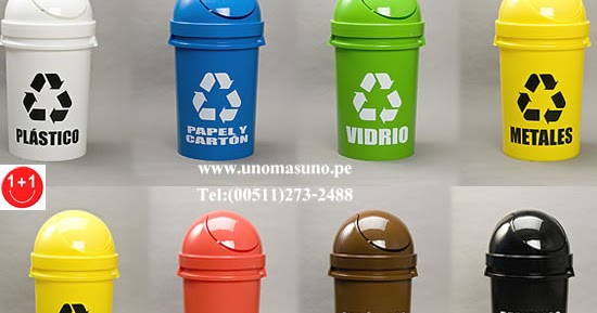 colores de papeleras de reciclaje