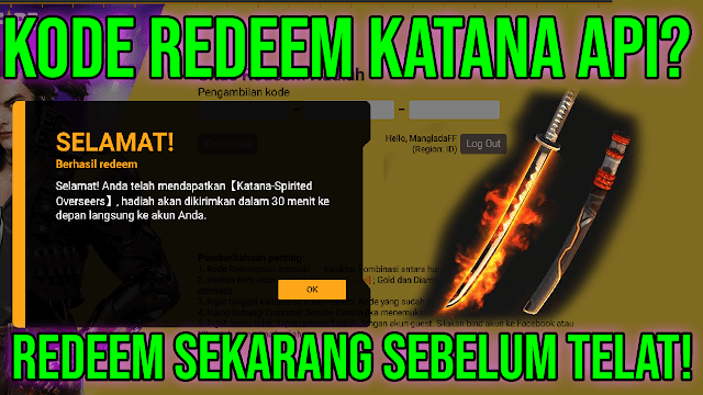 kode redeem free fire katana