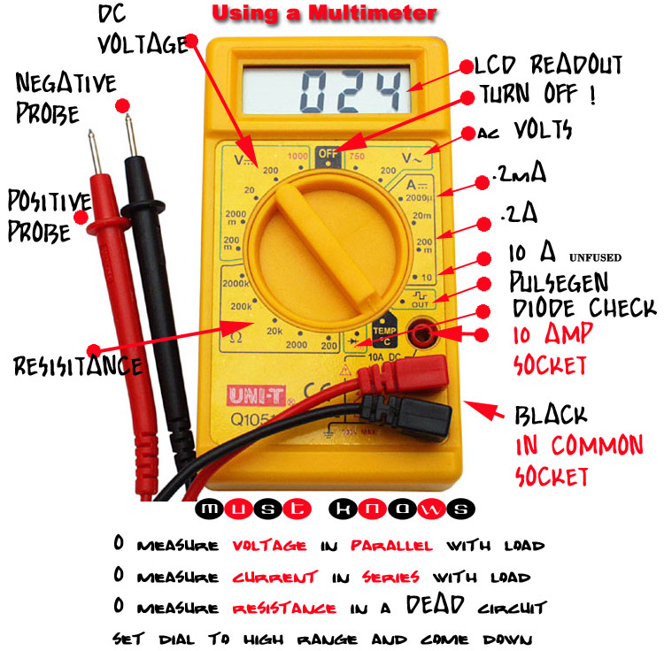 Proper use of the typical Digital Multimeter Electrical