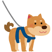 ハーネスをつけた犬のイラスト